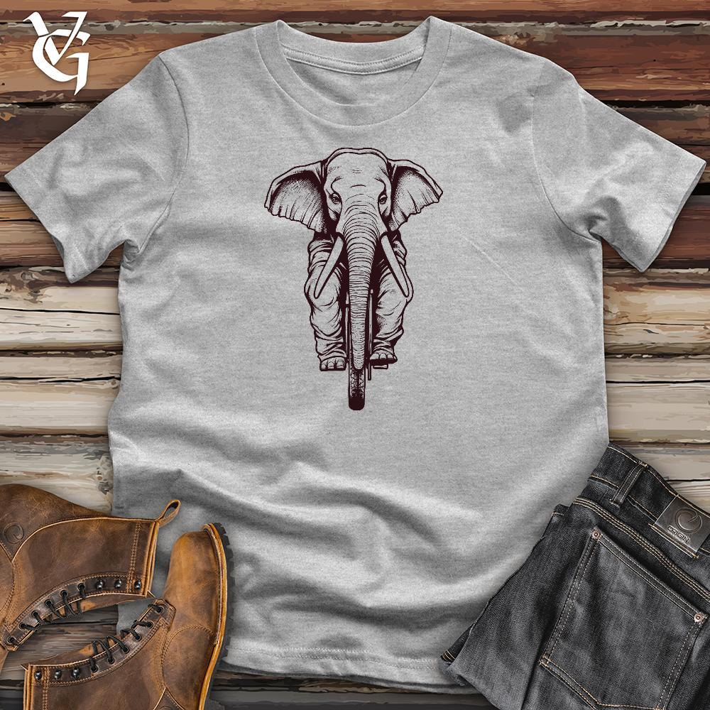 Viking Goods Elephant Riding a Cycle Cotton Tee Ash / L