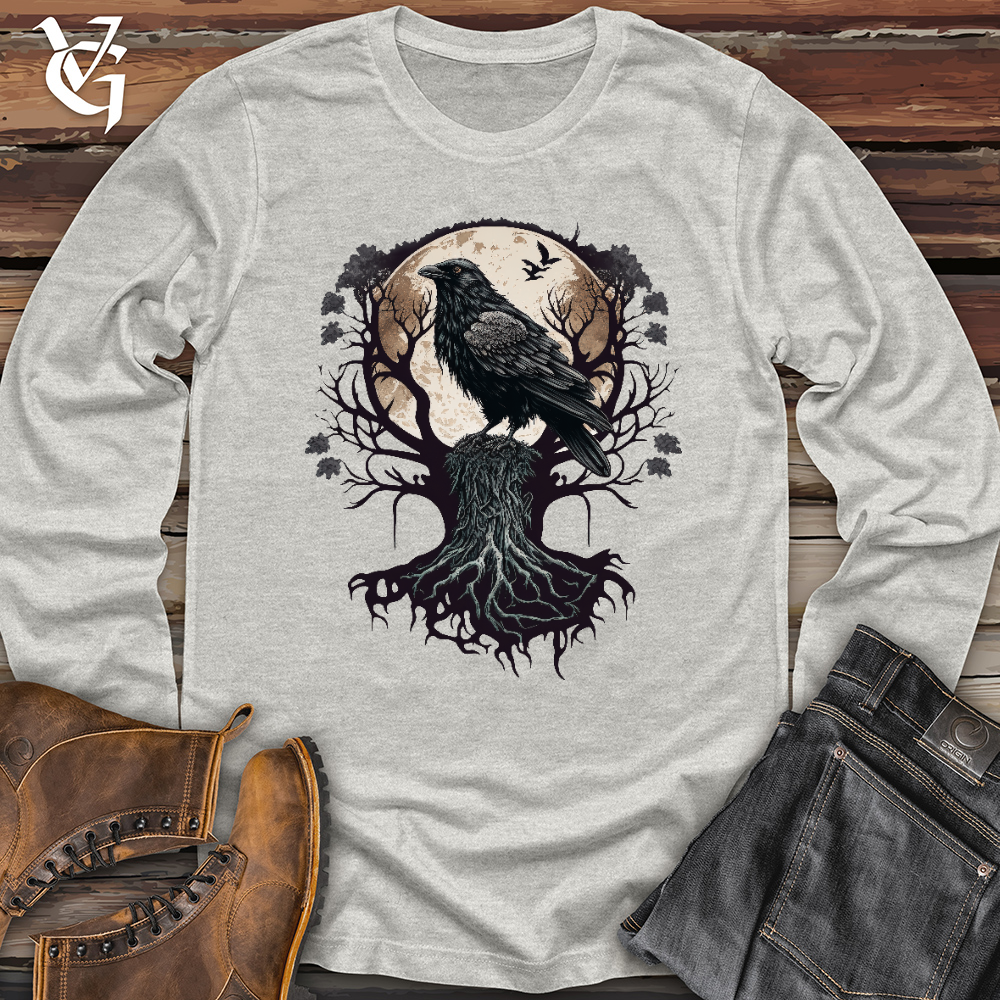 Viking Goods Full Moon Raven Long Sleeve Ash / L