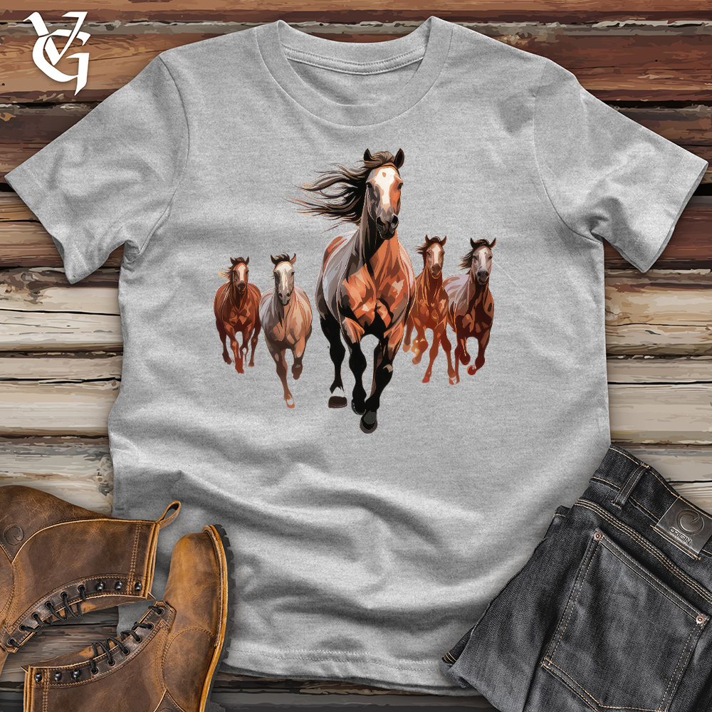 Viking Goods Galloping Horses Cotton Tee Ash / L