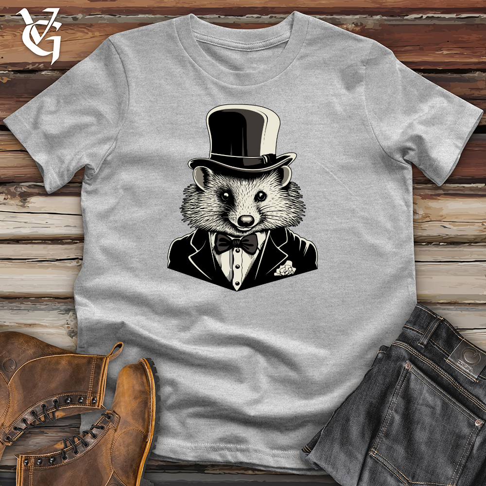 Viking Goods Gentleman Raccoon Dapper Cotton Tee Steel Blue / L