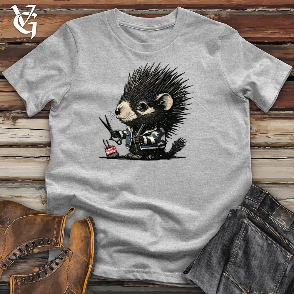 Viking Goods Hedgehog Barber Shop Cotton Tee Tan / L