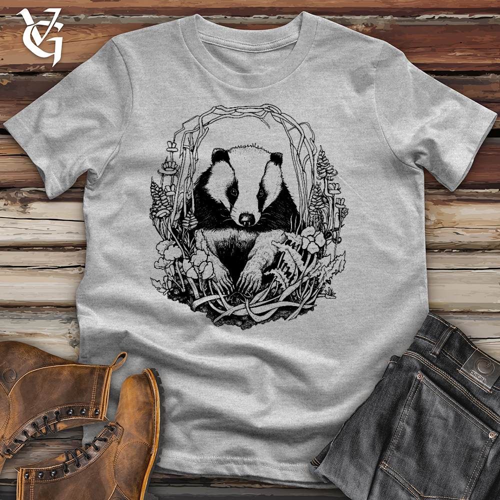 Viking Goods Honey Badger Wreath Cotton Tee Ash / L