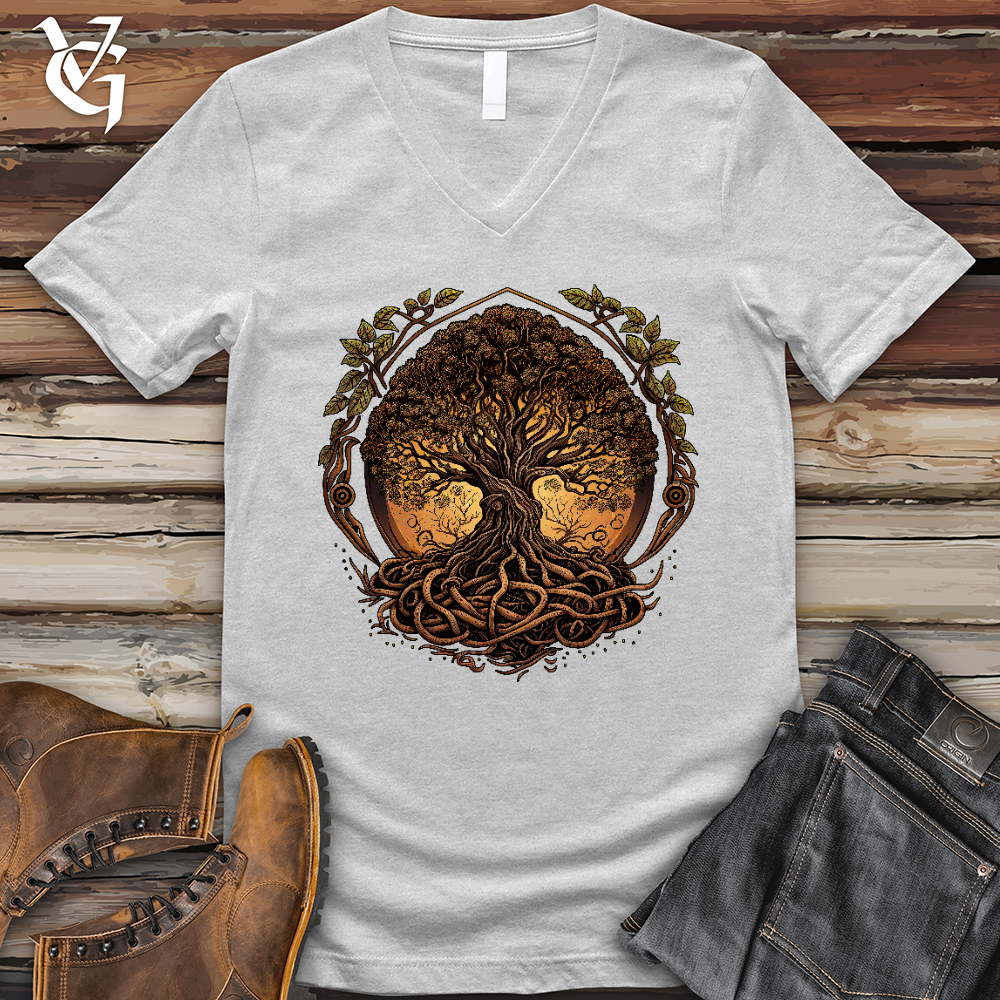 Viking Goods Illuminated Tree V- Neck Tee Ash / L