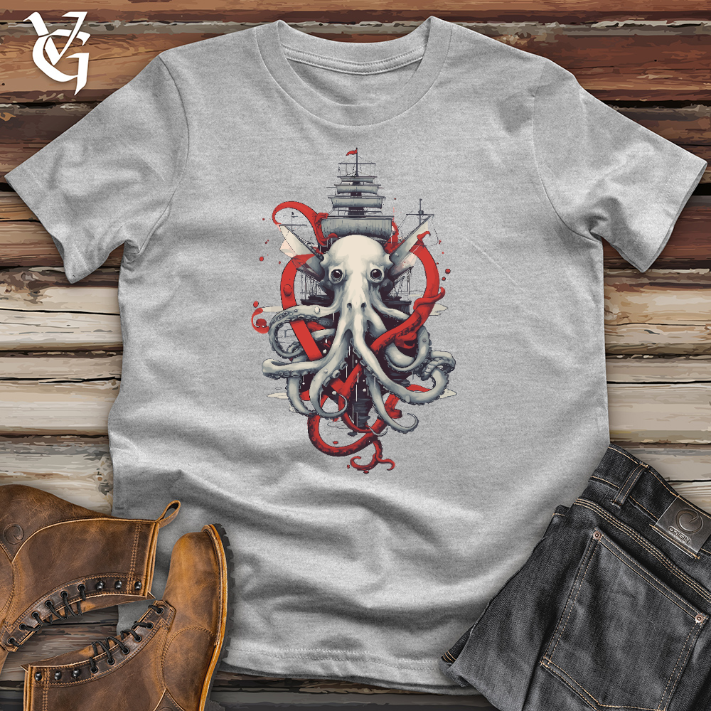 Viking Goods Kraken Pirate Ship Cotton Tee Ash / L