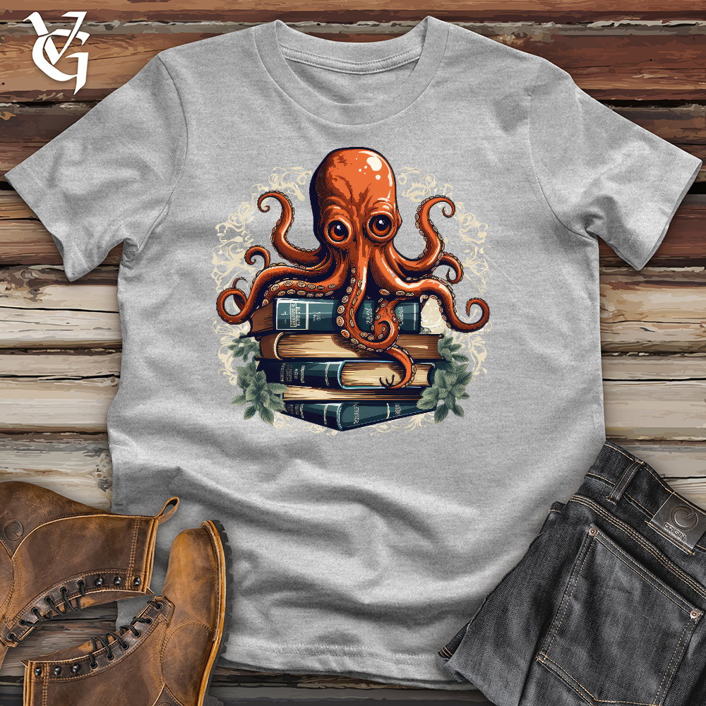 Viking Goods Octopus Book Lover Cotton Tee Ash / L