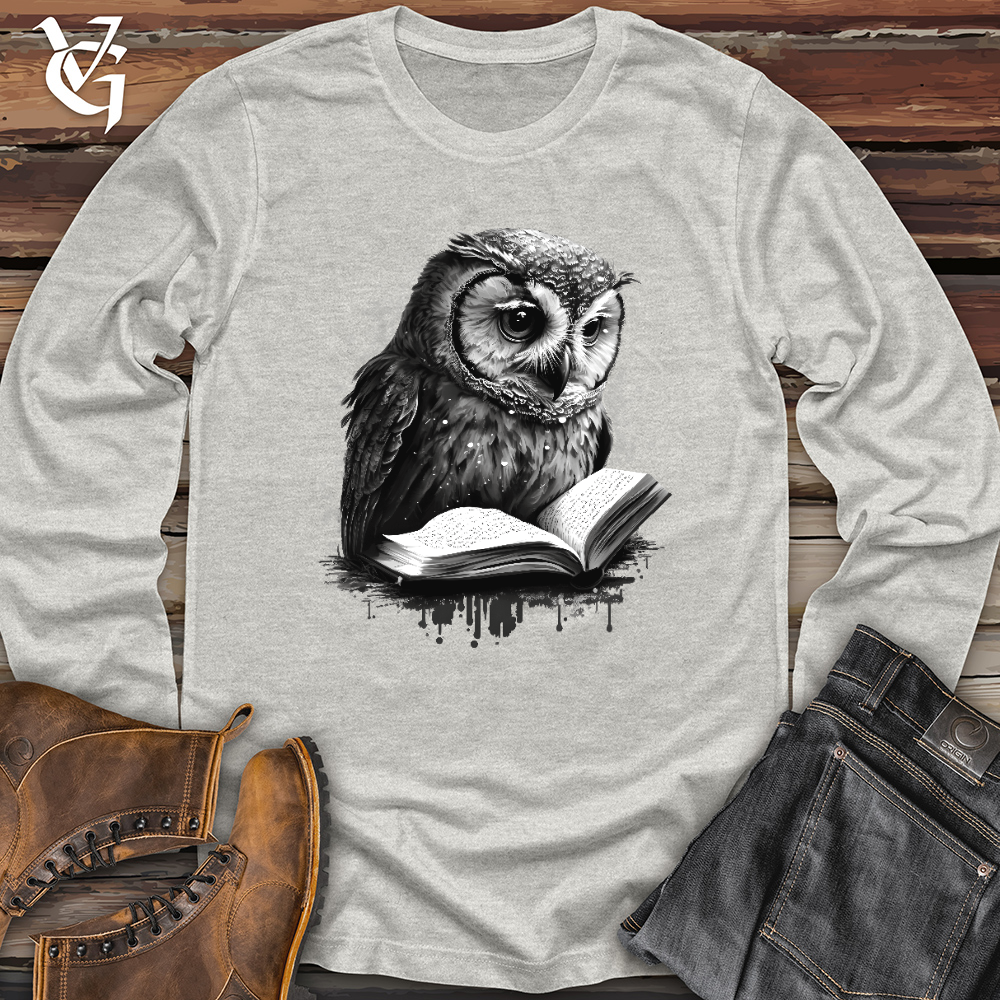 Viking Goods Owl Reading Book Long Sleeve Ash / L