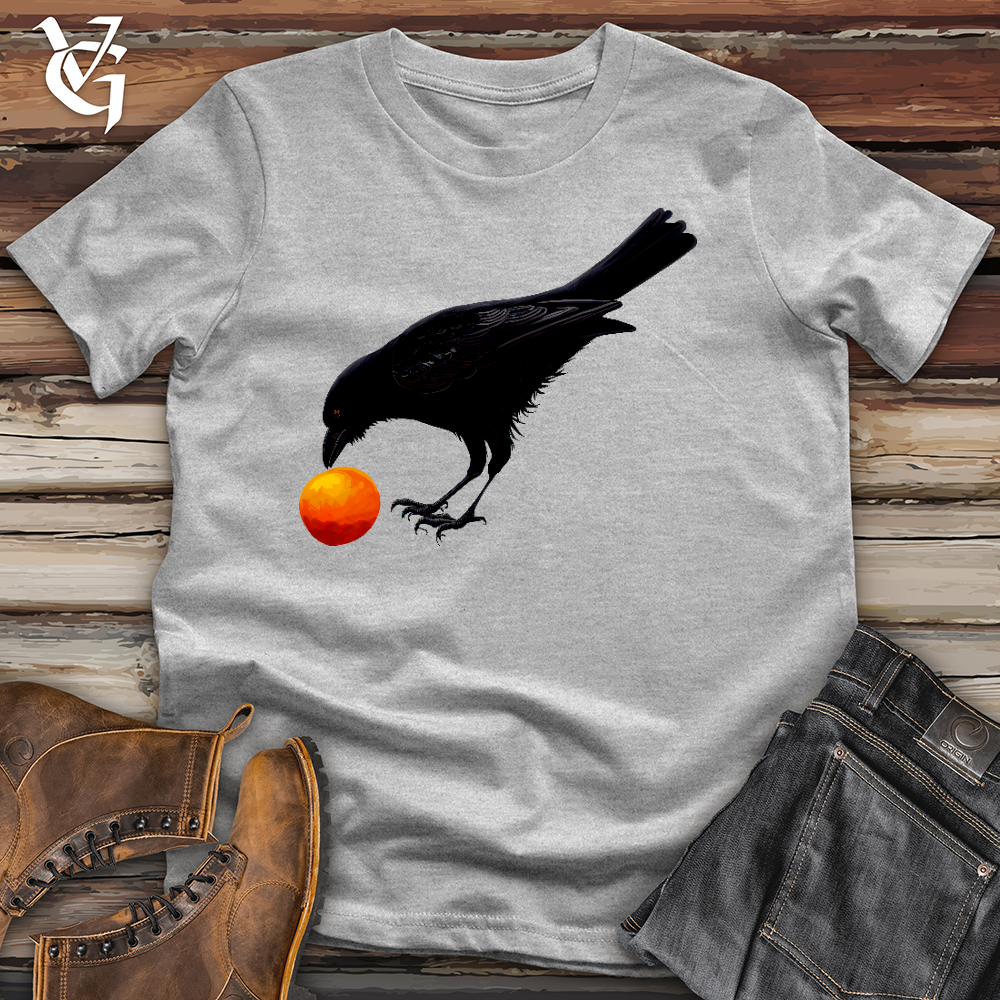 Viking Goods Raven Rolling Orange Cotton Tee Ash / L