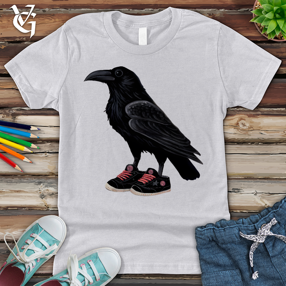 Viking Goods Raven Wearing Sneakers Youth Tee Ash / L