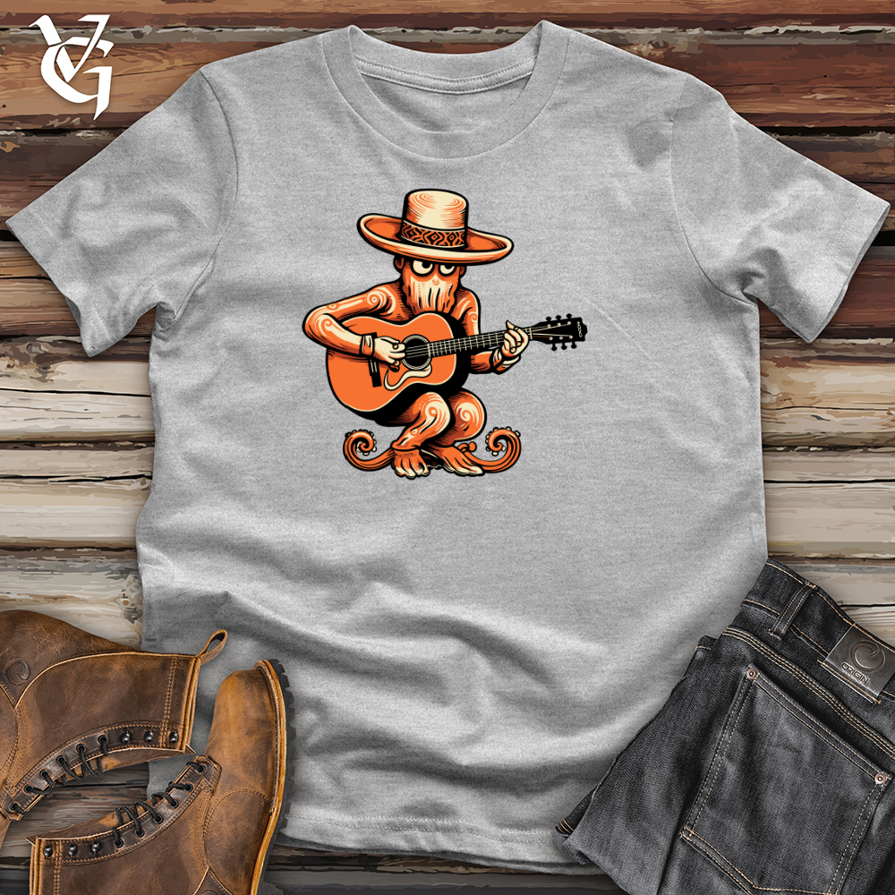 Viking Goods Retro Guitar Strumming Octopus Cotton Tee Ash / L