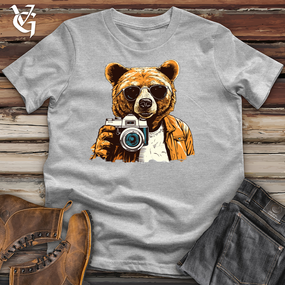 Viking Goods Retro Lens Wielding Bear Cotton Tee Ash / L