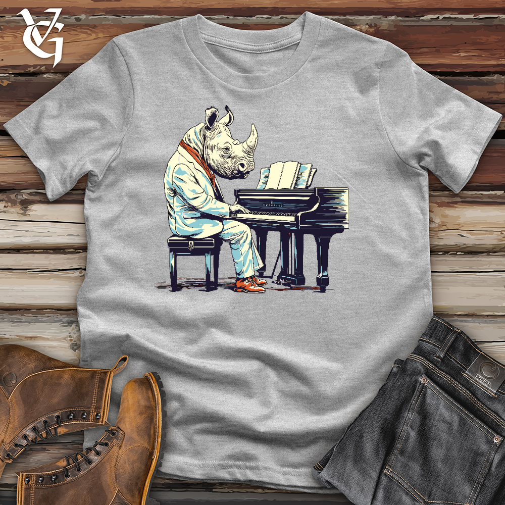 Viking Goods Rhinoceros Playing Piano Cotton Tee Ash / L