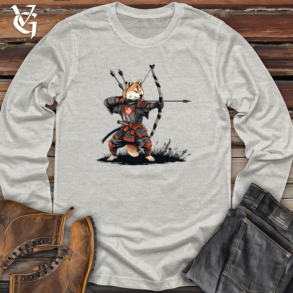 Viking Goods Shiba Inu Samurai Long Sleeve Ash / L