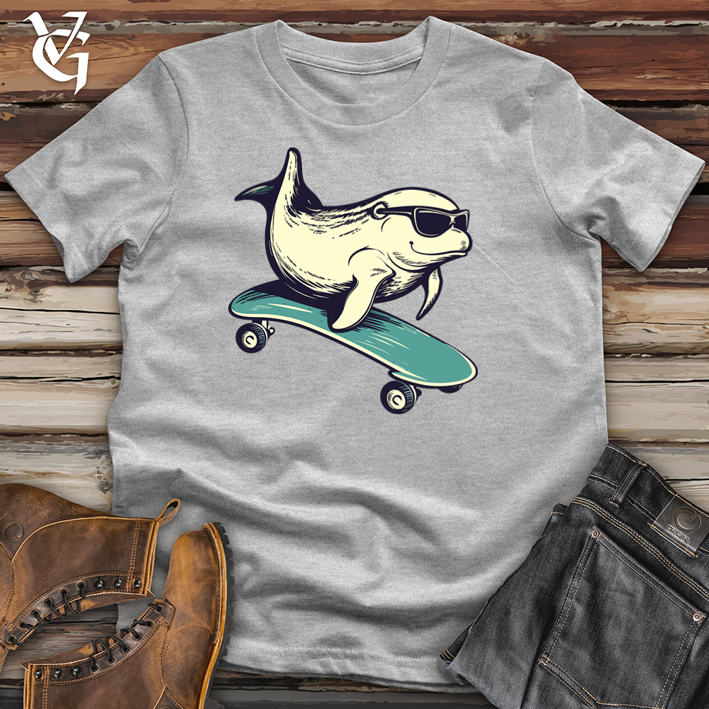 Viking Goods Skateboard Surfer Whale Cotton Tee Ash / L