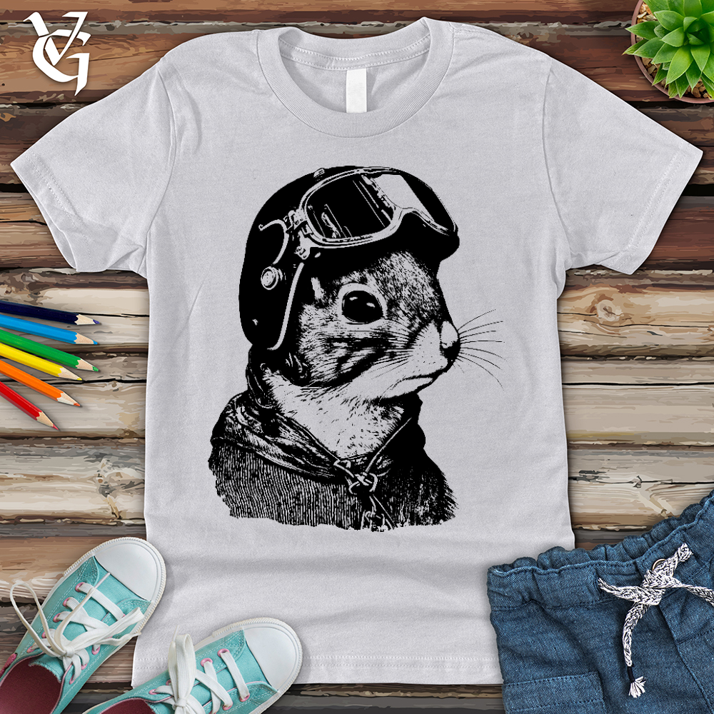 Viking Goods Squirrel Fighter Pilot Youth Tee Ash / L