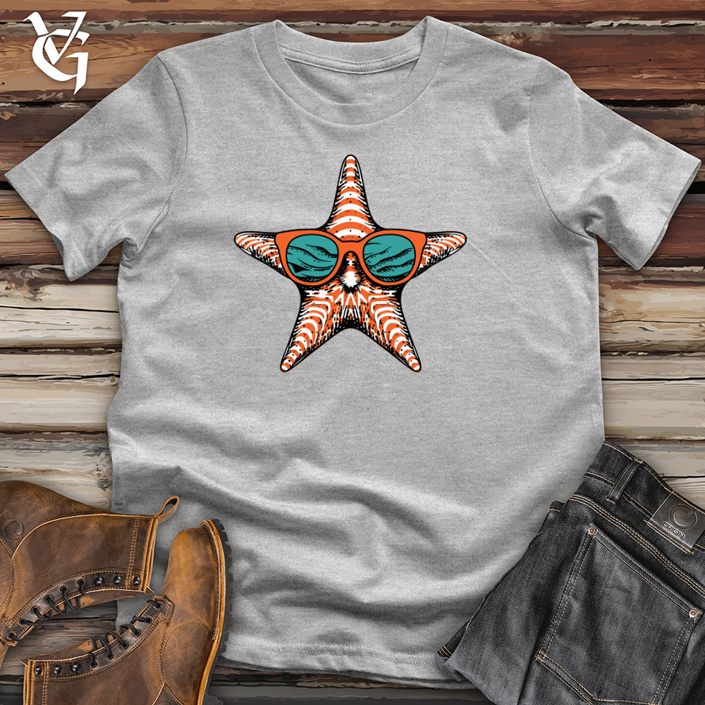 Viking Goods Starfish Seaside Chic Hipster Style Cotton Tee Military Green / L