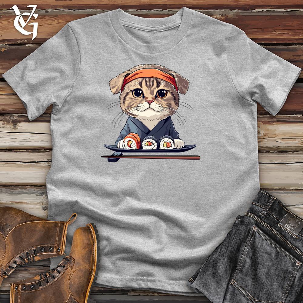 Viking Goods Sushi Master Cat Cotton Tee Ash / L