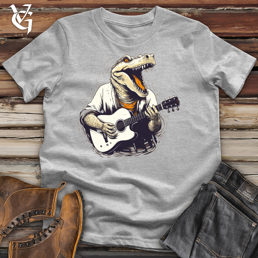 Viking Goods T-rex Guitarist Cotton Tee Ash / L