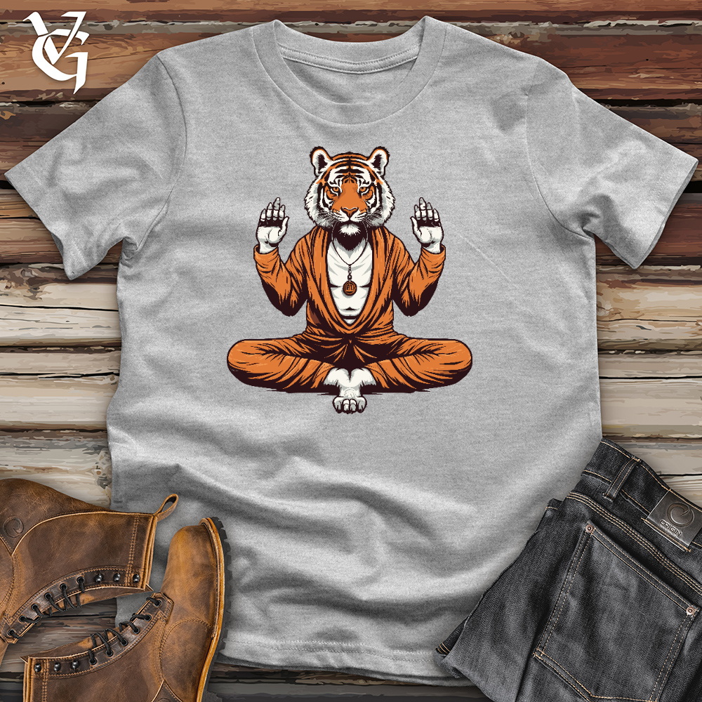 Viking Goods Tiger Doing Yoga Cotton Tee Ash / L
