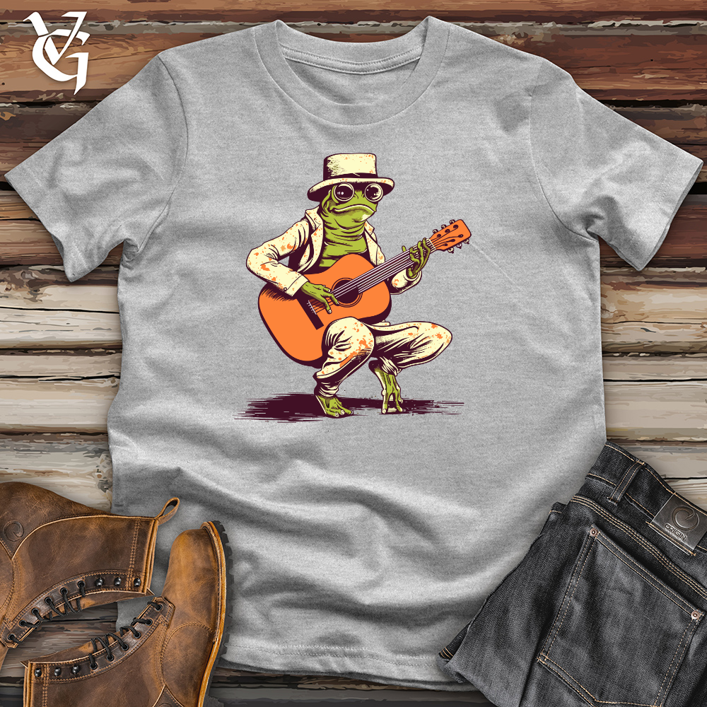Viking Goods Vintage Guitar Frog Cotton Tee Tan / L