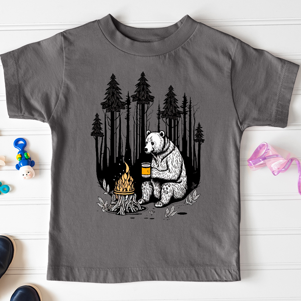 Viking Goods Bear Happy Hour Toddler Tee Asphalt / 2T