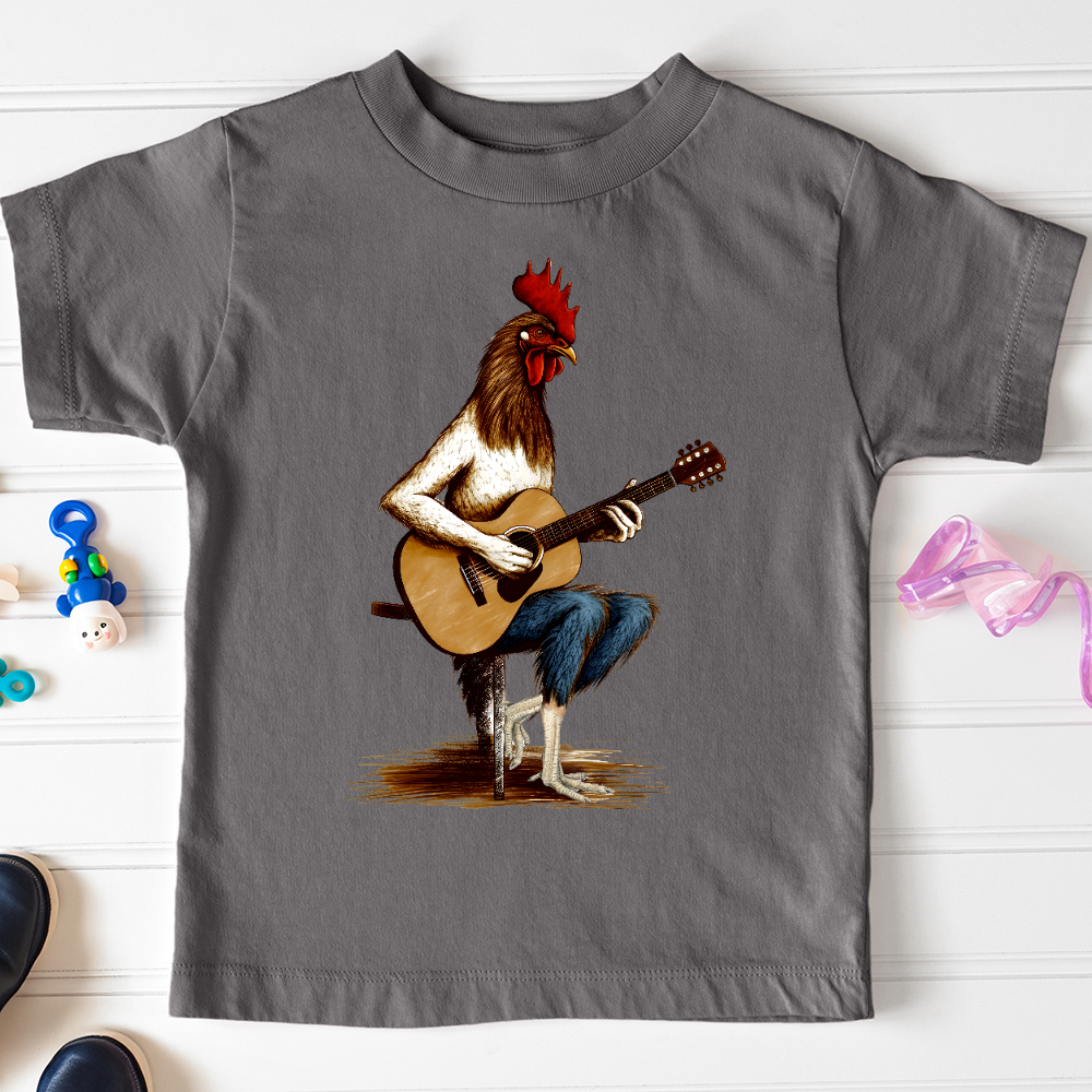 Viking Goods Chicken Guitarist Toddler Tee Asphalt / 2T