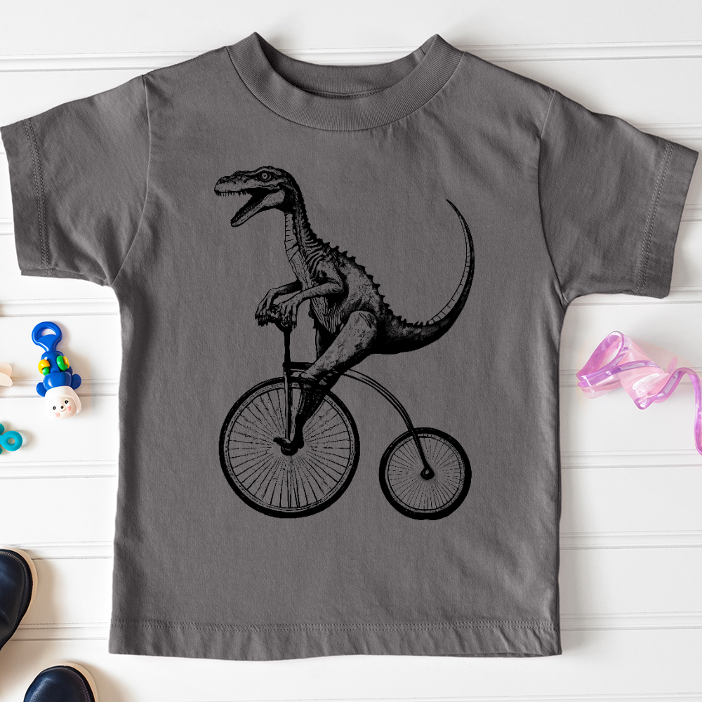 Viking Goods Dinosaur Cyclist Toddler Tee Asphalt / 2T