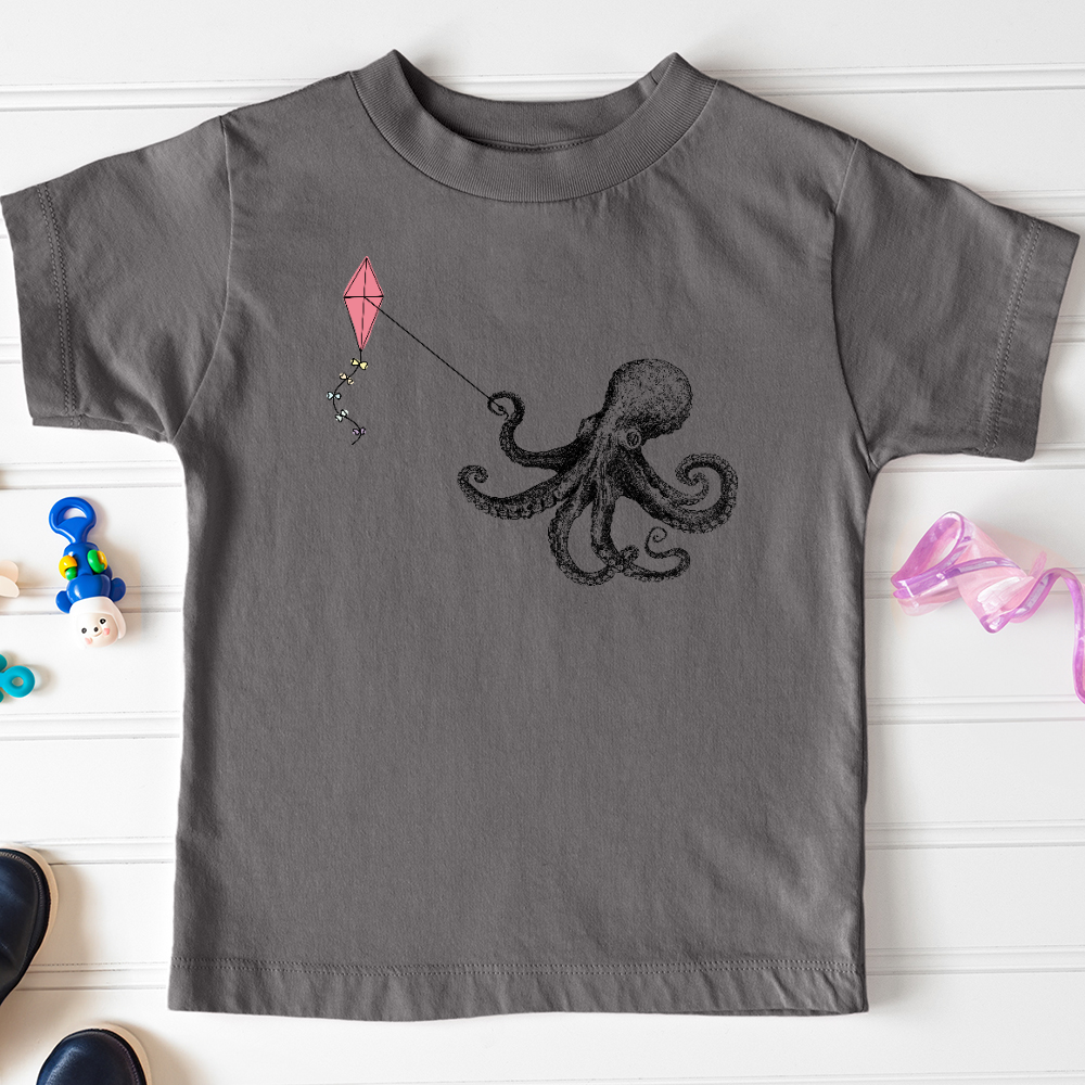 Viking Goods Octopus Flying Kyte Toddler Tee Asphalt / 2T