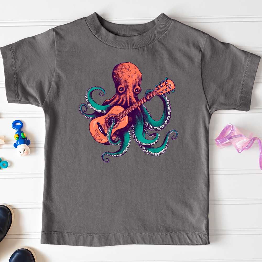 Viking Goods Octopus Guitarist Toddler Tee Asphalt / 2T