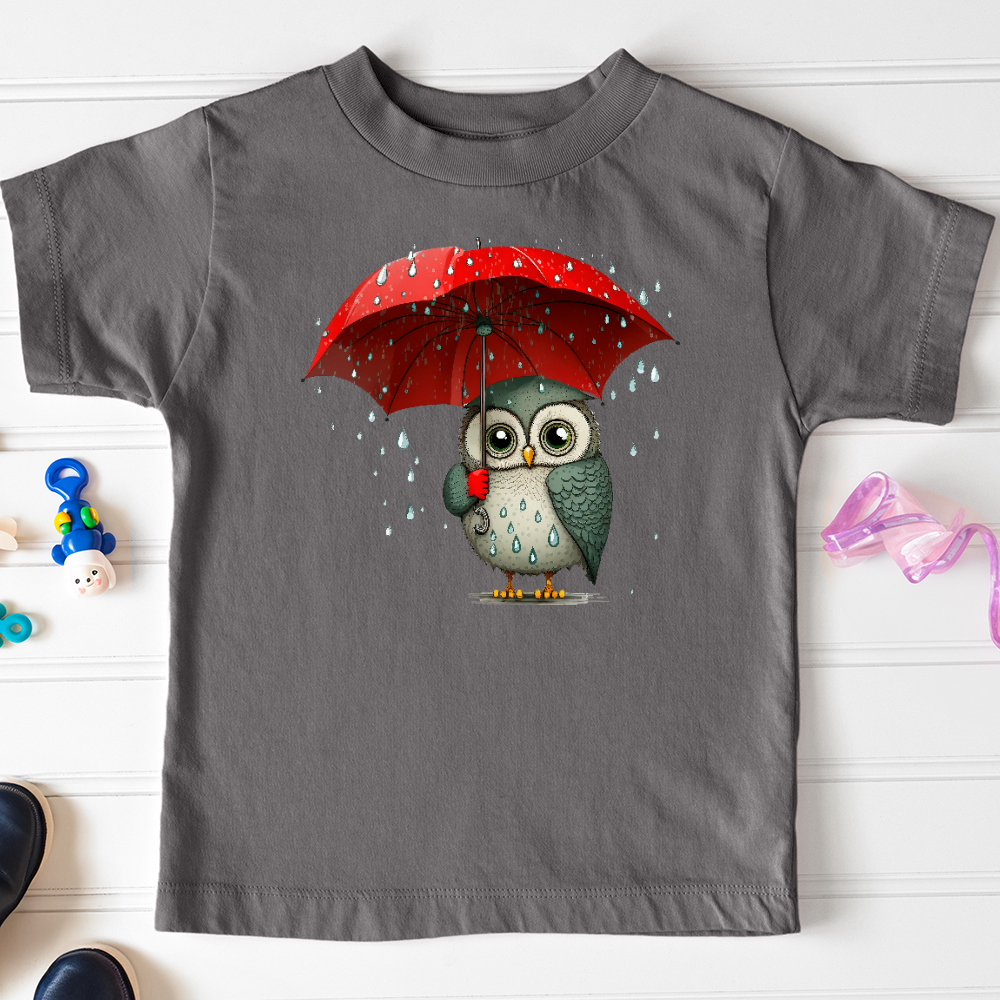 Viking Goods Owl in the Rain Toddler Tee Asphalt / 2T