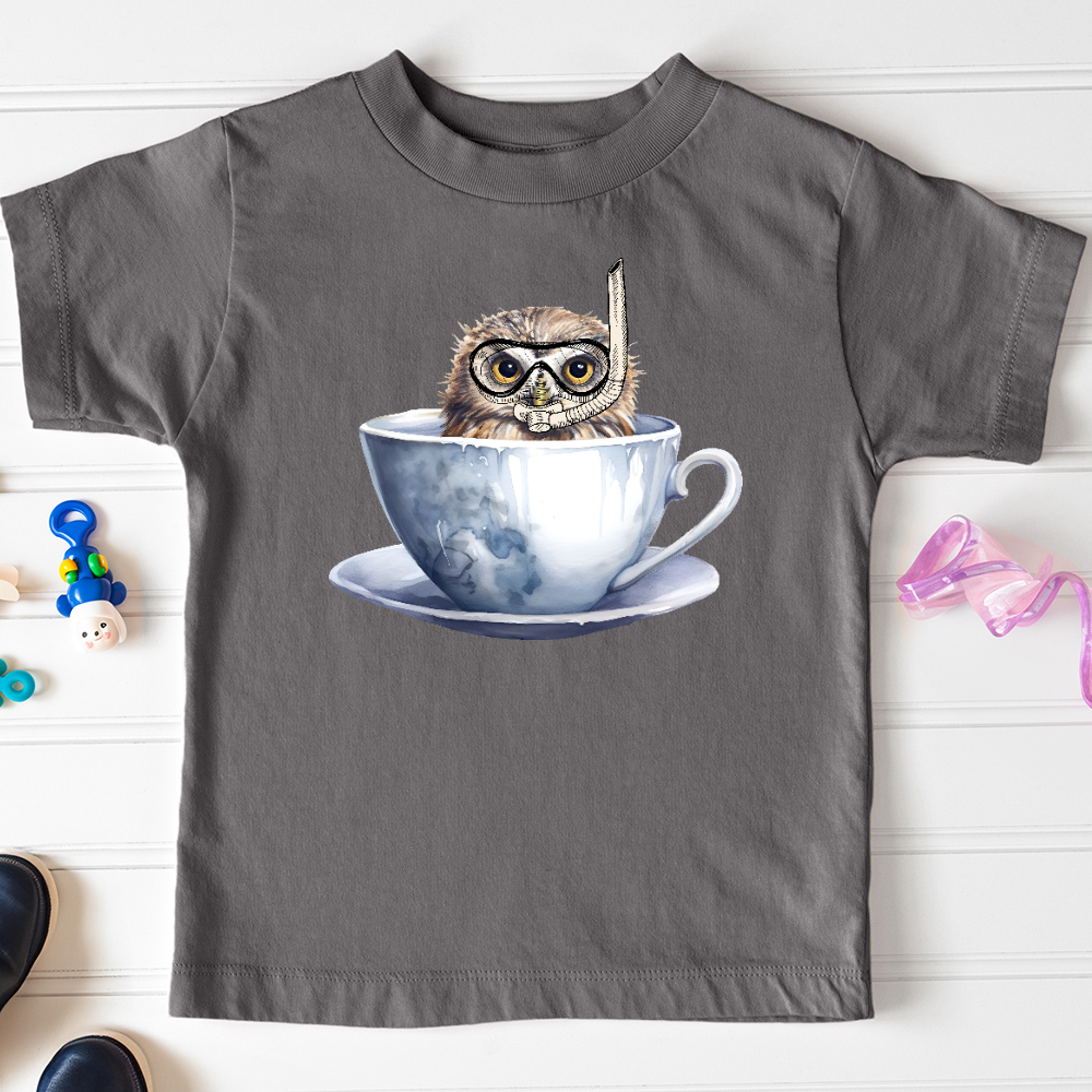 Viking Goods Snorkeling Owl Toddler Tee Asphalt / 2T
