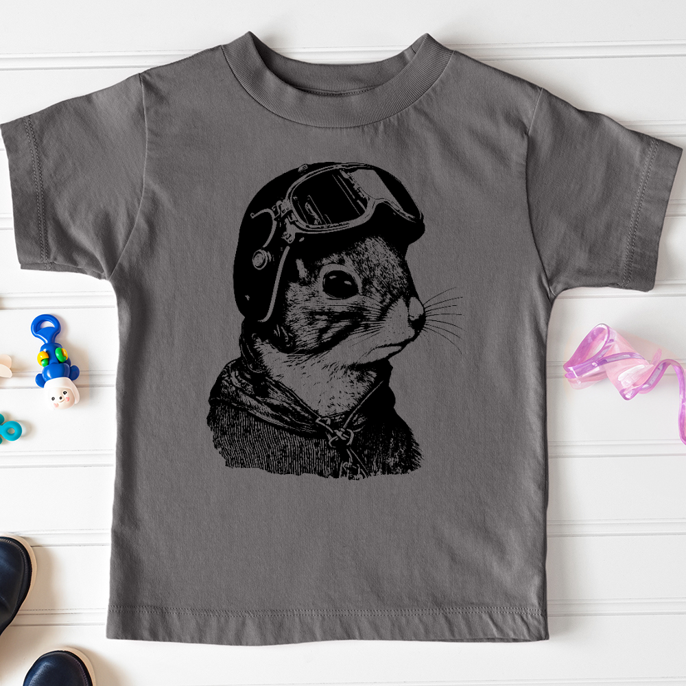 Viking Goods Squirrel Fighter Pilot Toddler Tee Asphalt / 2T