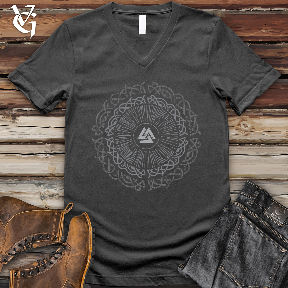 Viking Goods Ancient Round Celtic V- Neck Tee Asphalt / L