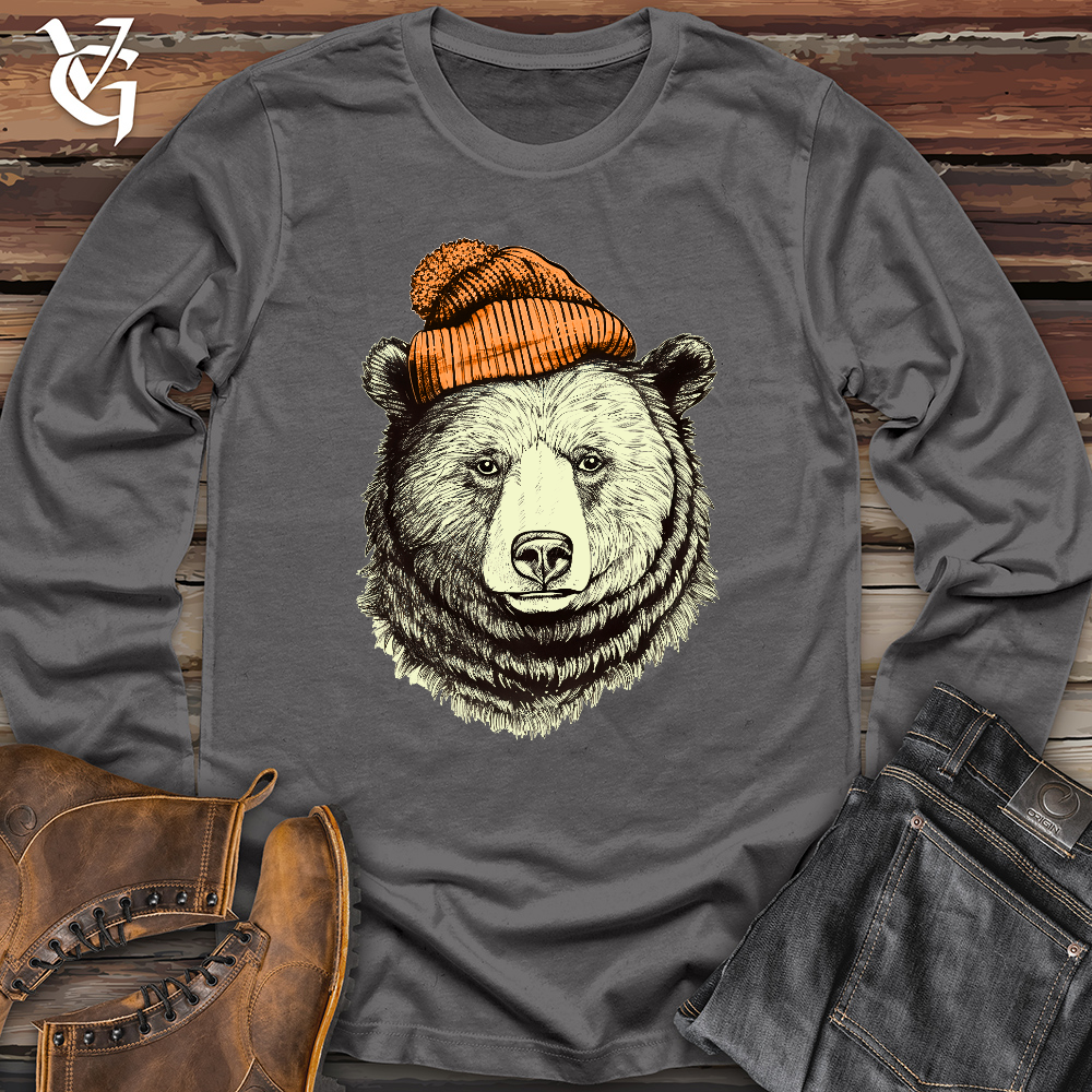 Viking Goods Bear Wearing Hunters Beanie Long Sleeve Asphalt / L