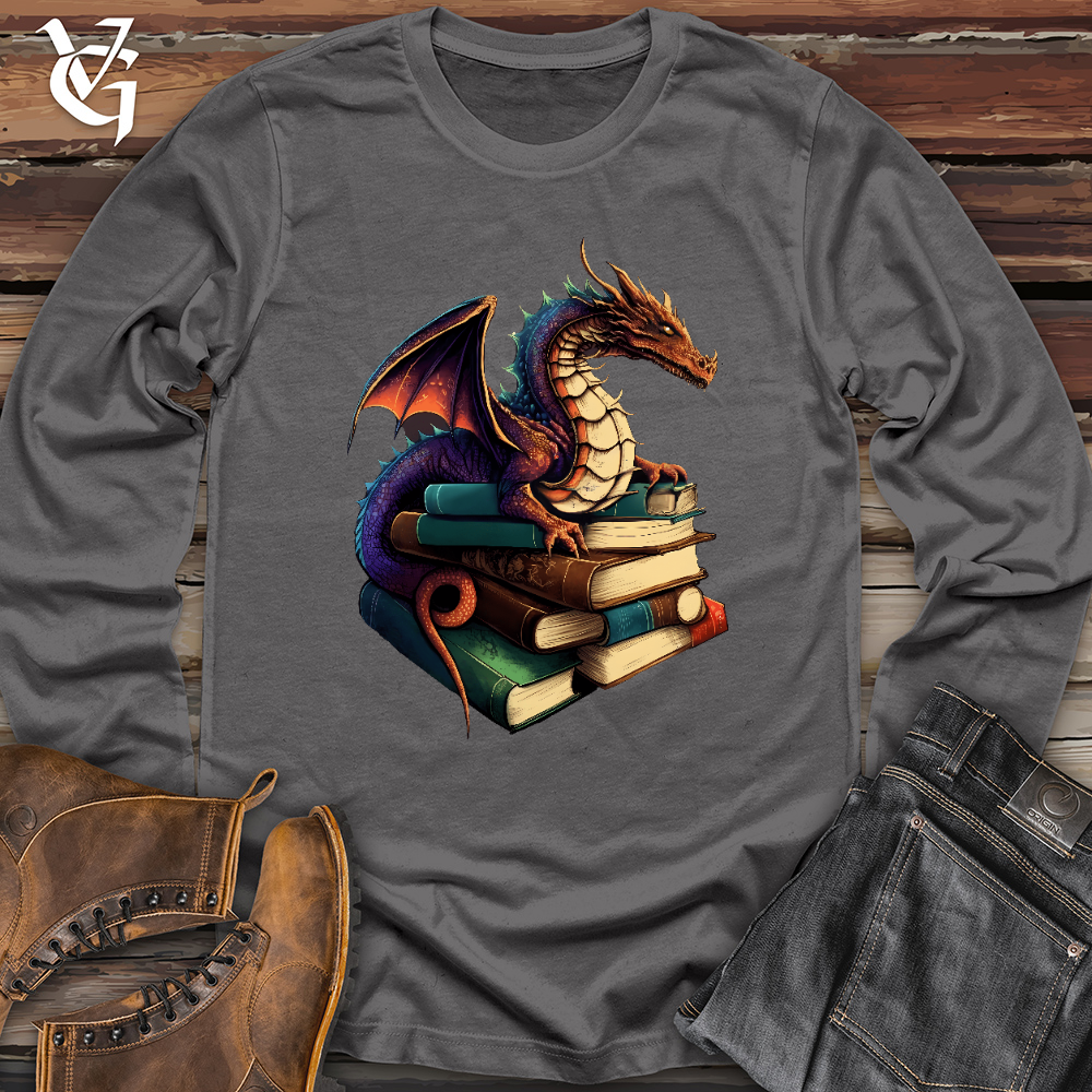 Viking Goods Dragon Book Hoarder Long Sleeve Asphalt / L