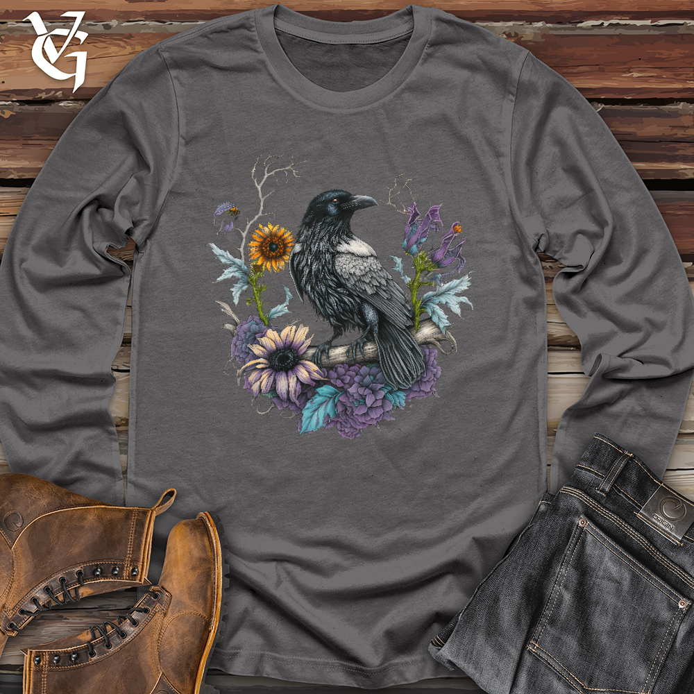 Viking Goods Flower Wreath Raven Long Sleeve Asphalt / L
