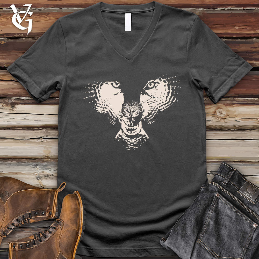 Viking Goods Flying Wolf V- Neck Tee Asphalt / L