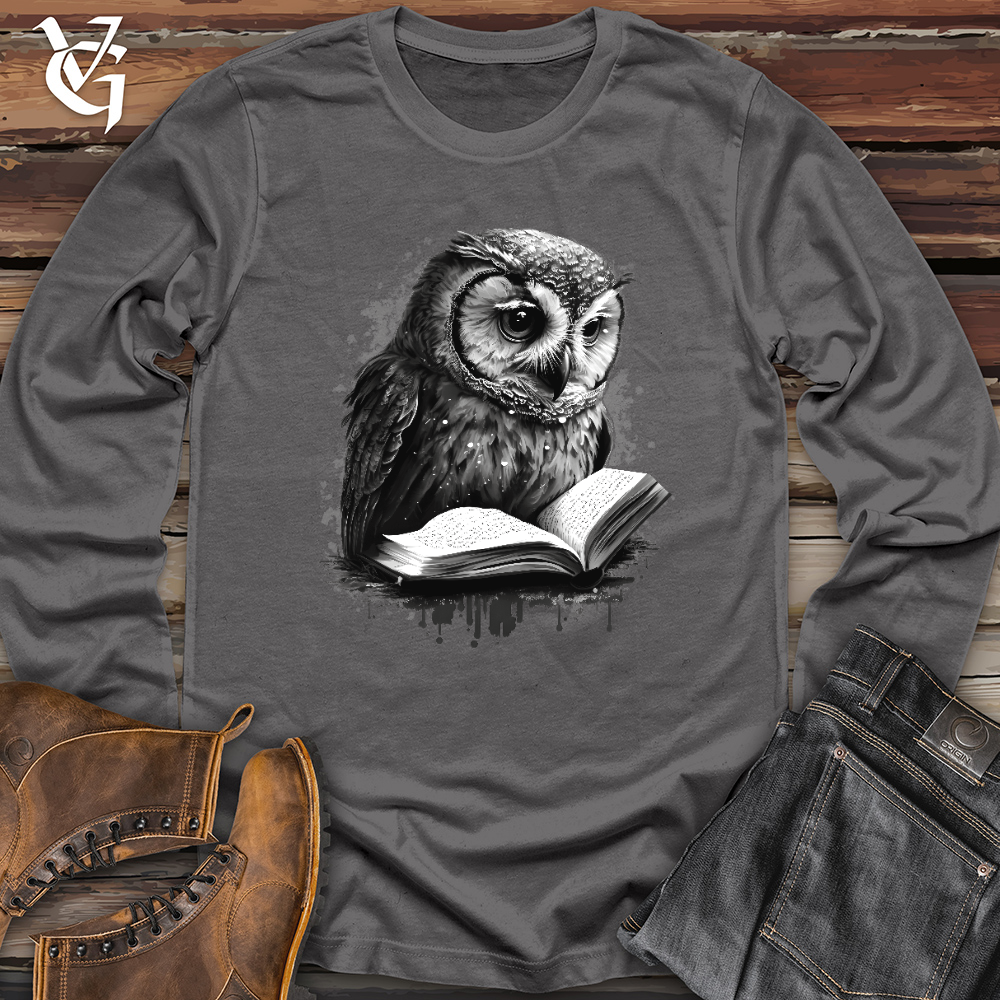 Viking Goods Owl Reading Book Long Sleeve Asphalt / L