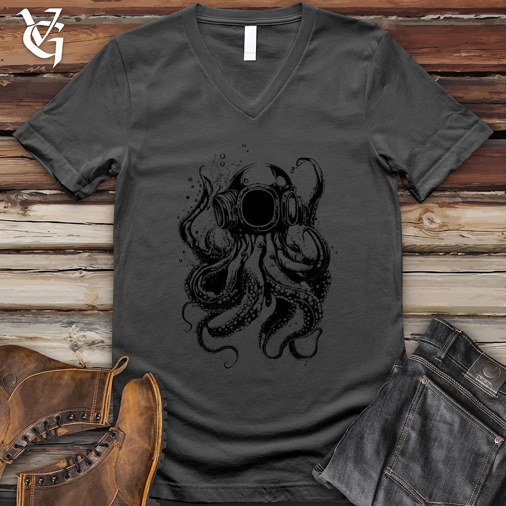 Viking Goods Scuba Octopus V-Neck Tee Asphalt / L