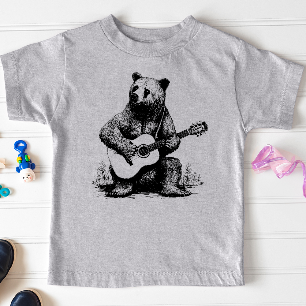 Viking Goods Bear Guitarist Toddler Tee Athletic Heather / 2T