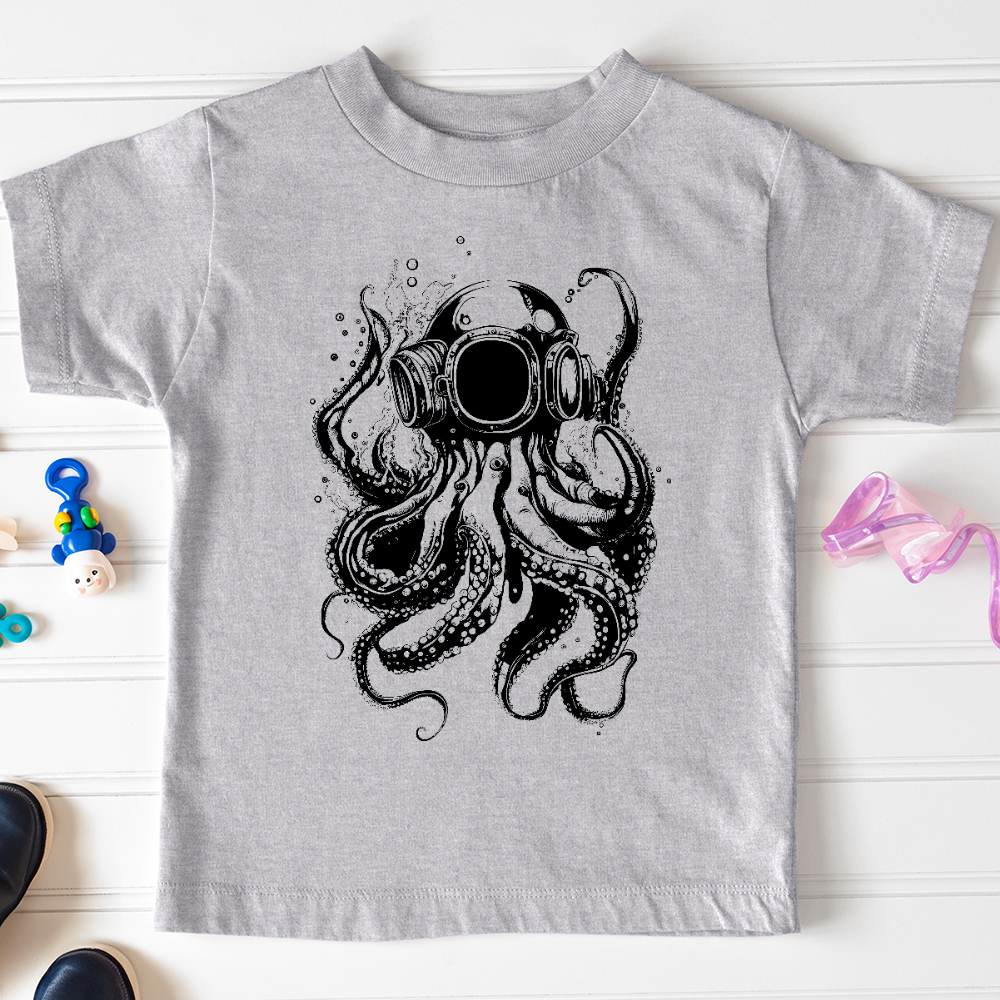 Viking Goods Scuba Octopus Toddler Tee Athletic Heather / 2T