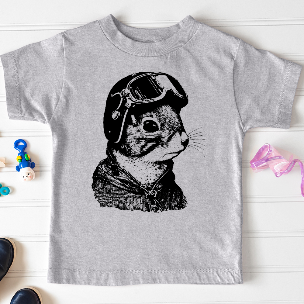 Viking Goods Squirrel Fighter Pilot Toddler Tee Athletic Heather / 2T