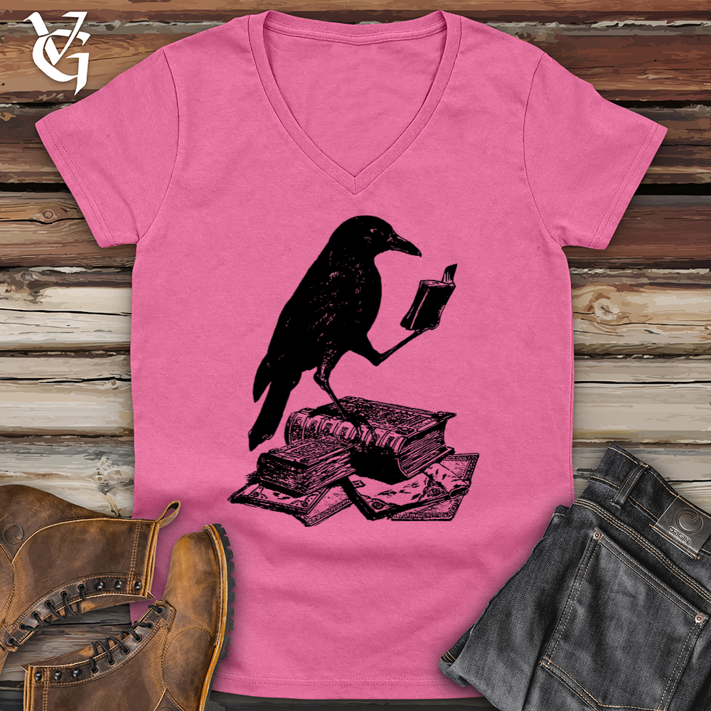 Viking Goods A Little Light Reading Softstyle V-Neck Azalea / L