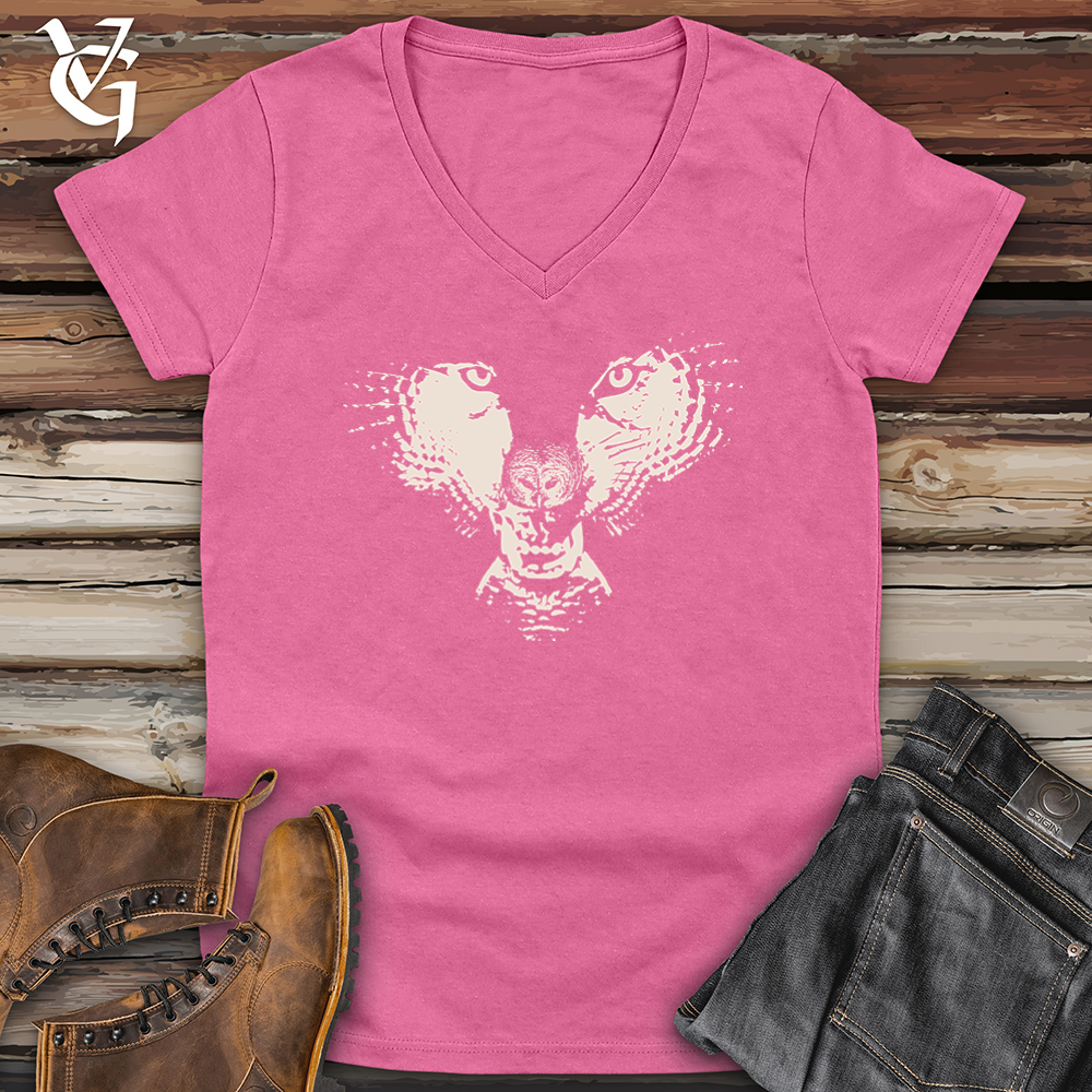 Viking Goods Flying Wolf Softstyle V-Neck Azalea / L