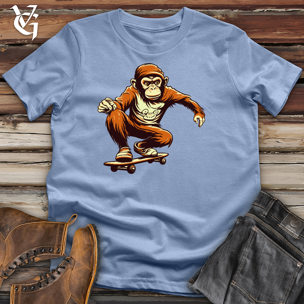 Viking Goods A Monkey Doing Skating Cotton Tee Baby Blue / L