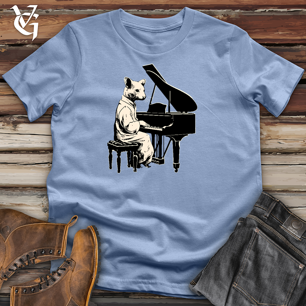 Viking Goods A Mouse Playing Piano Cotton Tee Baby Blue / L