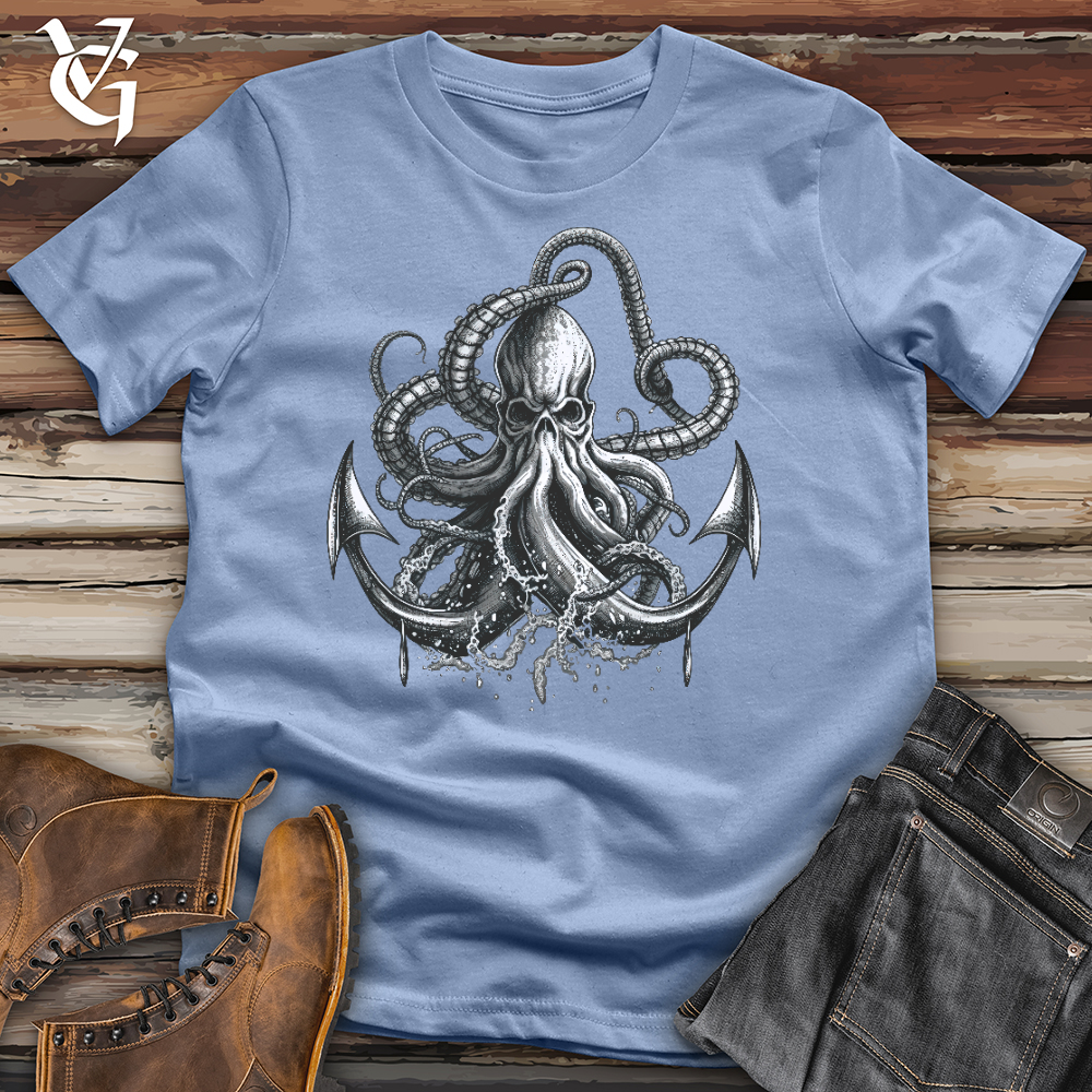 Viking Goods Anchored Octopus Cotton Tee Baby Blue / L