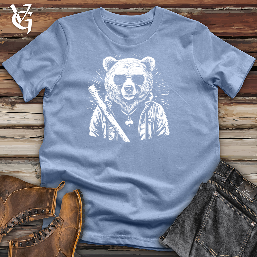 Viking Goods Artistic Bear Shade Cotton Tee Baby Blue / L