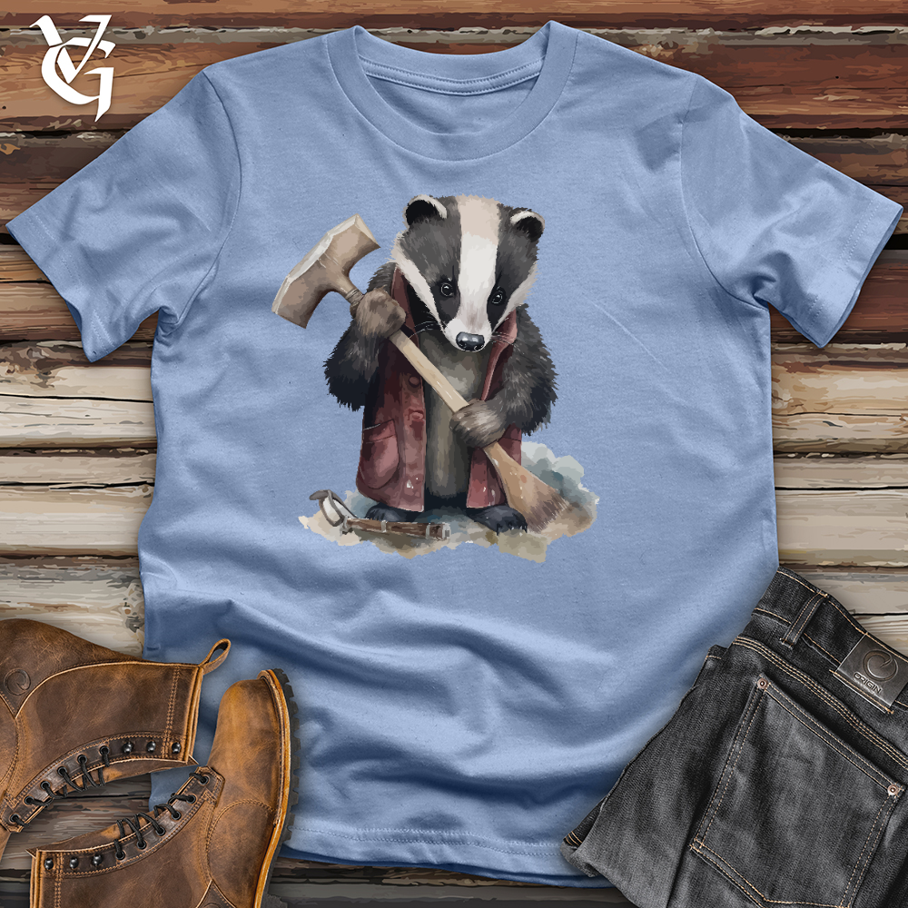 Viking Goods Badger Blacksmith Cotton Tee Baby Blue / L