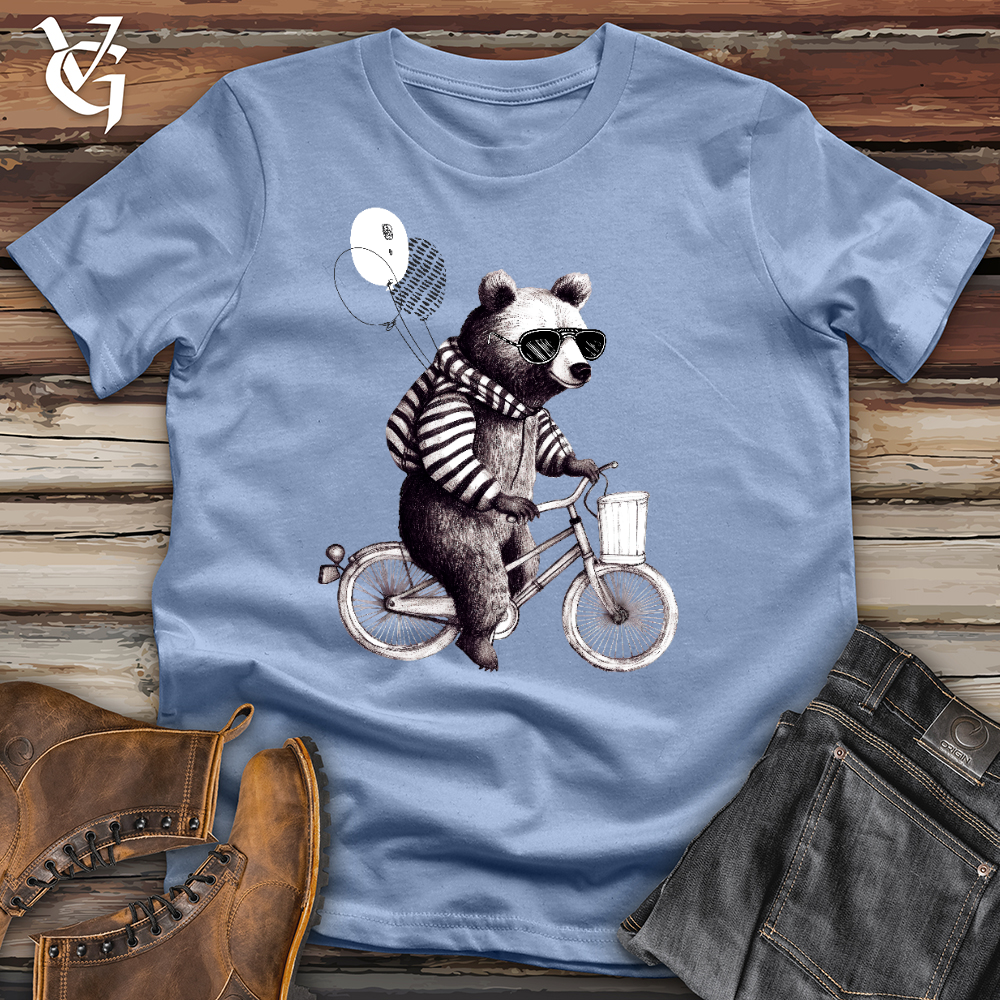 Viking Goods Bear Biker Cotton Tee Baby Blue / L