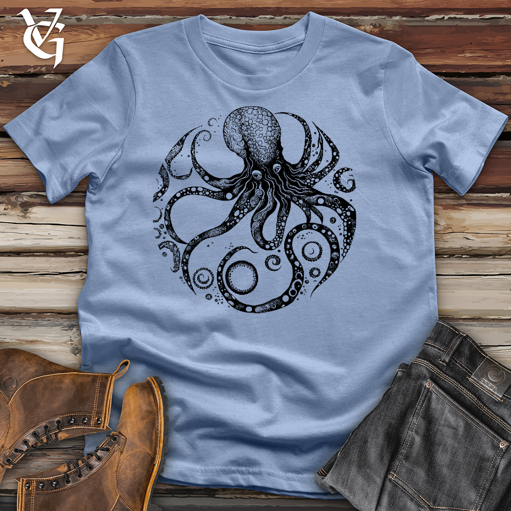 Viking Goods Cycle Of The Octopus Cotton Tee Baby Blue / L